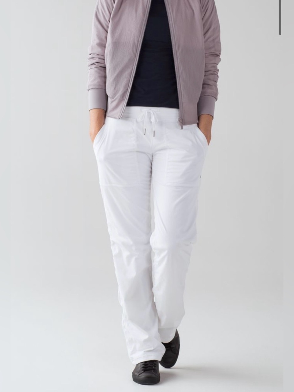 Lululemon Dance Studio Mid-Rise Lined Pant White Size 2/4 Gym Active Sport